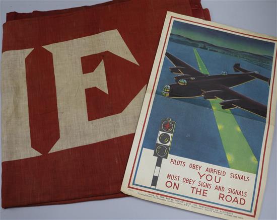 Two WWII posters and a banner, God save the King